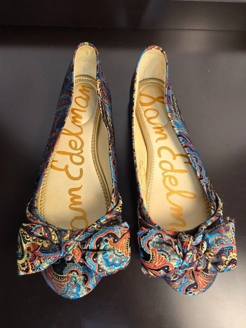 Sam Edelman Franny Bow Paisley Ballet Flats Size 7